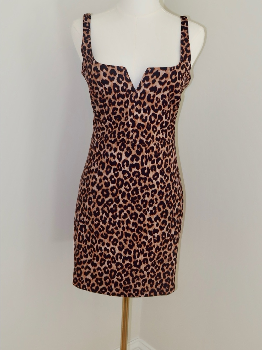 Likely Leopard Print Bodycon Dress - Tan/Brown